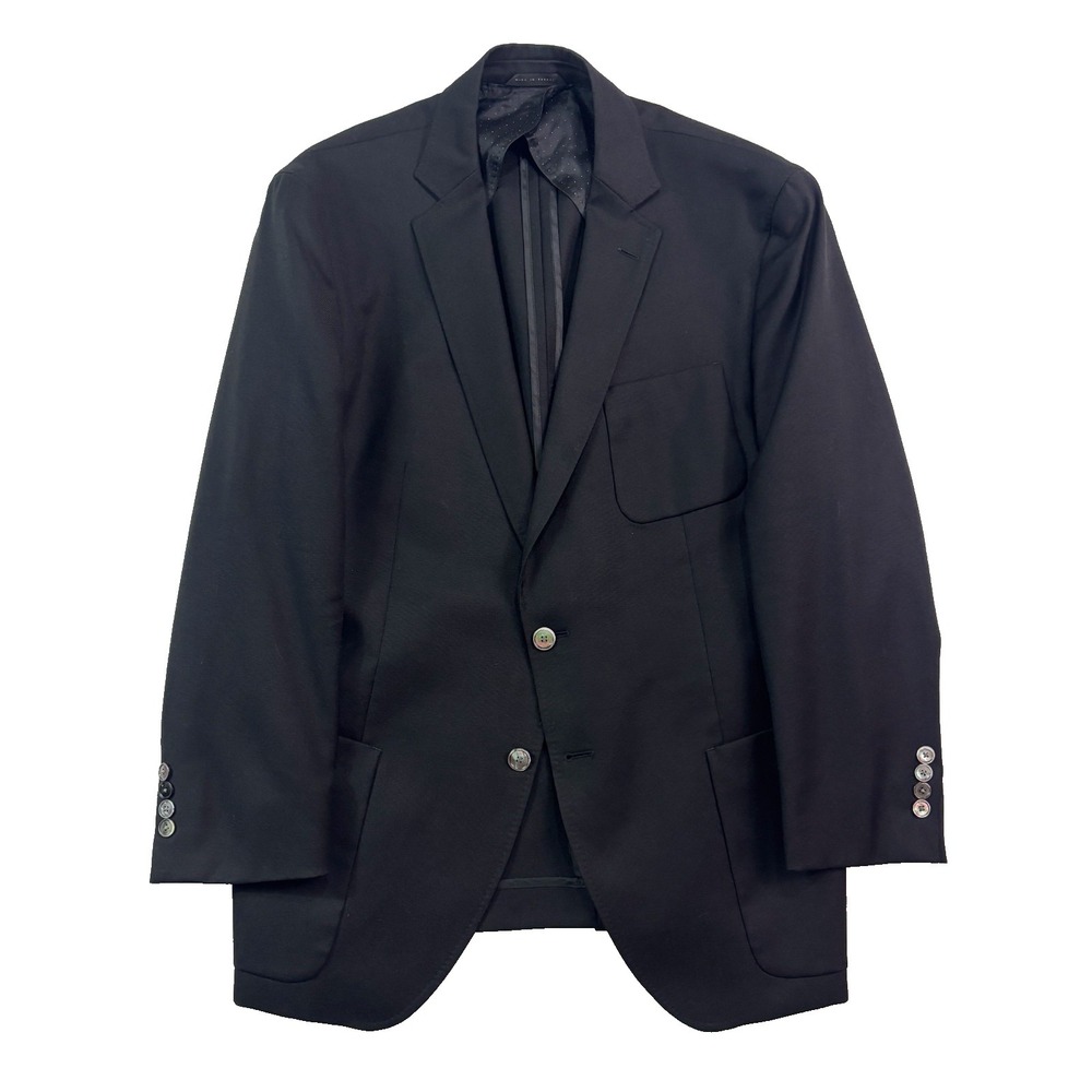 Hugo Boss 46R Black Raye7 Hopsack Blazer‎ Jacket Sport Suit Coat Extra Slim Fit